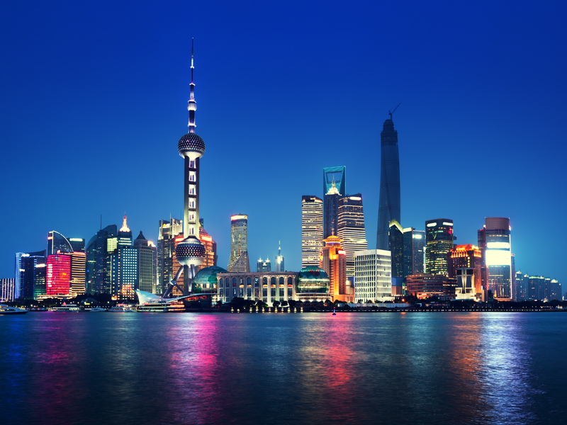 Shanghai en Chine la nuit