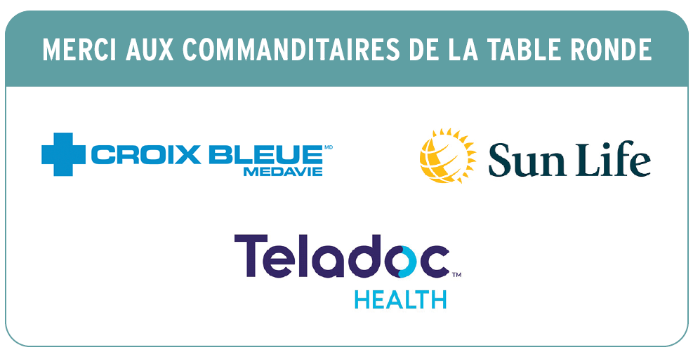 Meri aux commanditaires de la table ronde - croix bleue medavie, sun life, teladoc heath